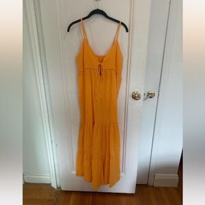 Orange Sleeveless Maxi Dress